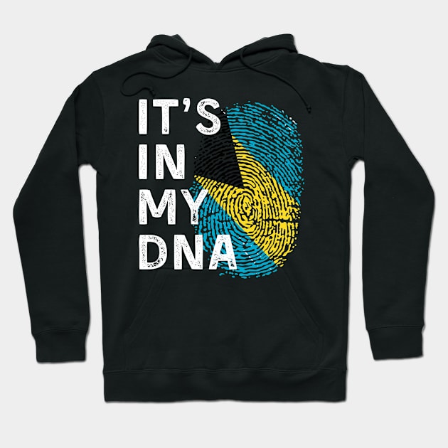 It's In My DNA Bahamas  Family Trip  Bahamian Fingerprint Flag Hoodie by zofry's life